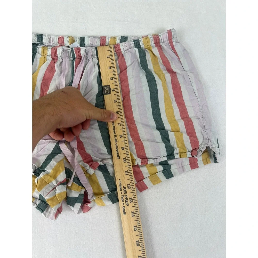 Old Navy PJ Shorts W XL Color Stripe Drawstring Sleepwear‎ Rainbow Beach Summer